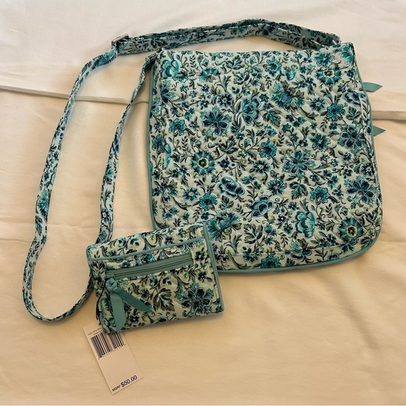 Vera Bradley Triple Zip Hipster Crossbody Bag & Iconic RFID Riley Compact Wallet - Picture 2 of 9